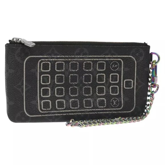 LOUIS VUITTON Monogram Eclipse Fragment iPhone Case M64433 LV Auth 113203 - Picture 1 of 16